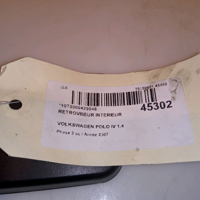 Retroviseur interieur occasion VOLKSWAGEN POLO IV Phase 2 05-2005->09-2009 1.4 TDI 70ch 3C0857511J9B9 4