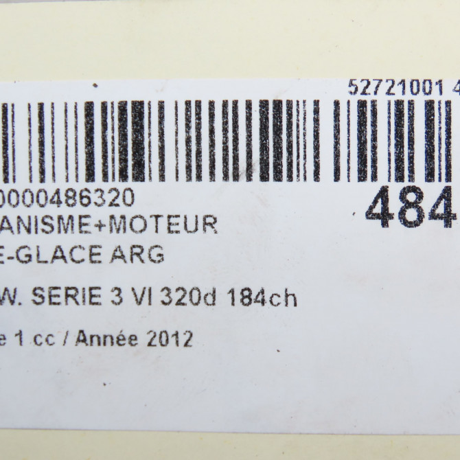 Mecanisme+moteur leve-glace arg occasion B.M.W. SERIE 3 VI Phase 1 11-2011->... 320d 184ch 51357281887 7