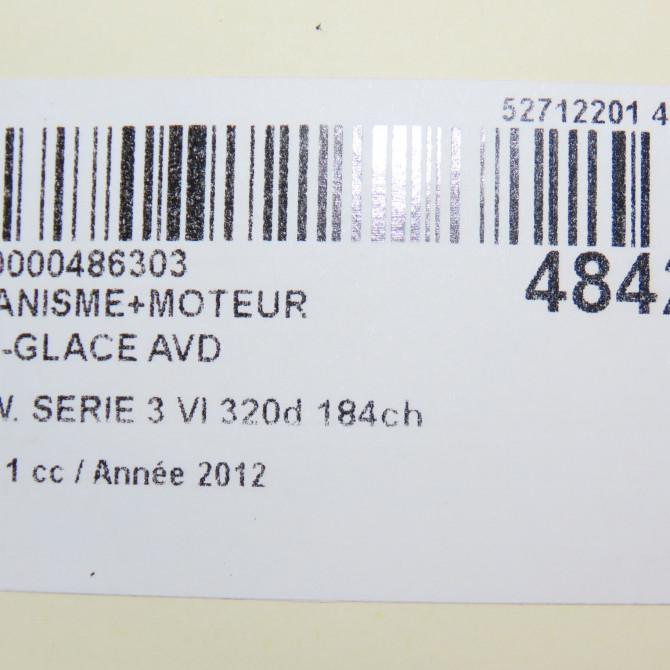 Mecanisme + moteur lève-glace avant droit occasion B.M.W. SERIE 3 VI Phase 1 11-2011->... 320d 184ch 51337281886 7