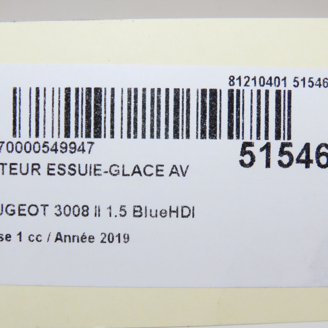 Moteur essuie-glace avant occasion PEUGEOT 3008 II Phase 1 04-1995->04-1999 1.5 BlueHDI 130ch 9824762480 7