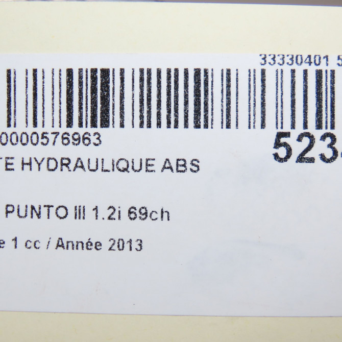 Unité hydraulique ABS occasion FIAT PUNTO III Phase 1 01-2012->... 1.2i 69ch 71771835 6