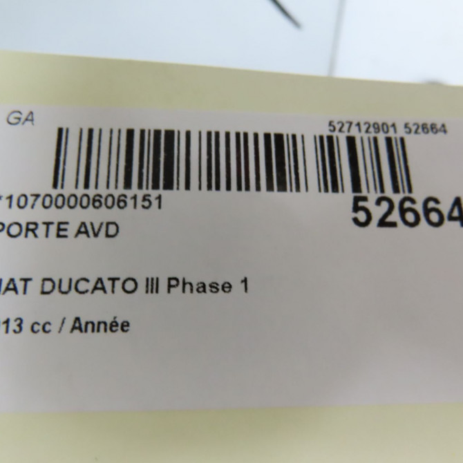 Porte avant droite occasion FIAT DUCATO III Phase 1 06-2006->10-2014 46862841 6
