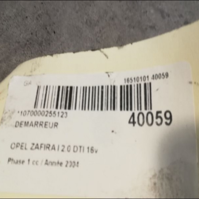 Démarreur occasion OPEL ZAFIRA I Phase 1 03-1999->07-2005 2.0 DTI 16v 100ch 93171526 4