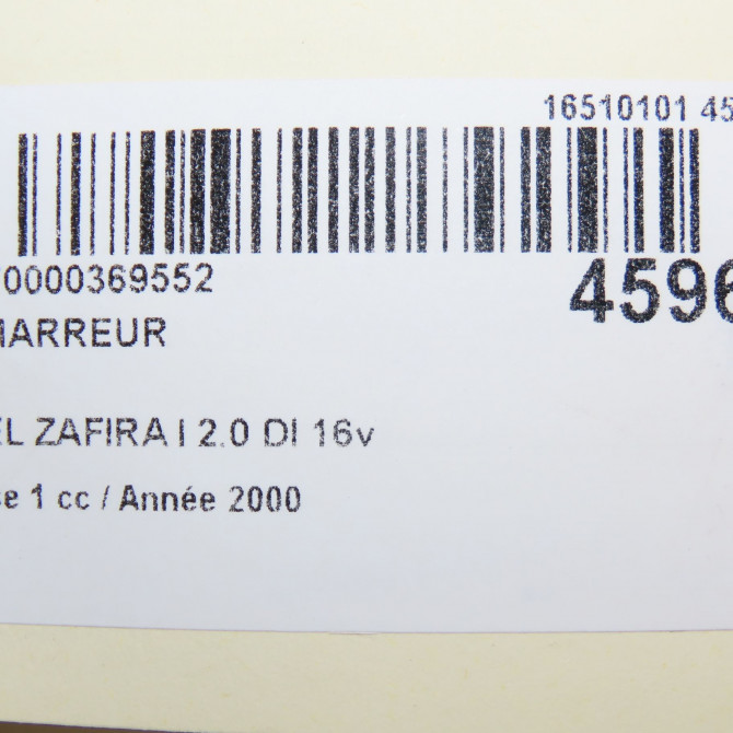 Démarreur occasion OPEL ZAFIRA I Phase 1 03-1999->07-2005 2.0 DI 16v 93171526 6