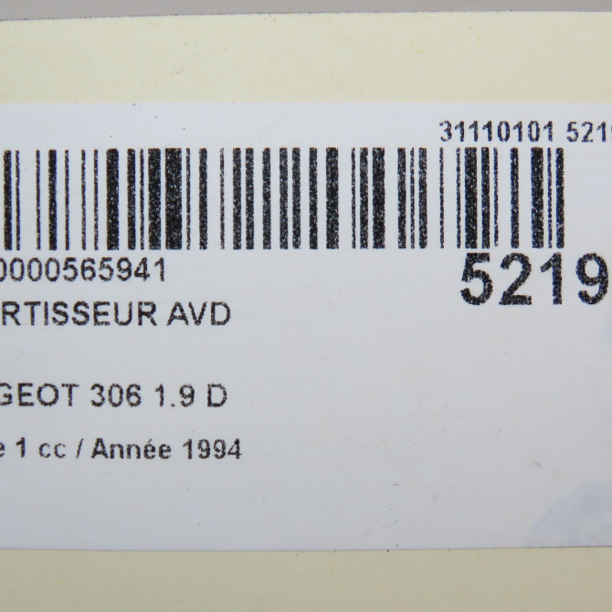 Amortisseur avant droit occasion PEUGEOT 306 Phase 1 09-1994->03-1997 1.9 D 5208N1 7