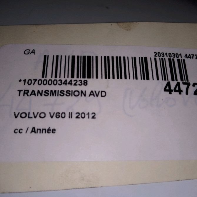 Transmission avant droite occasion VOLVO V60 II 2