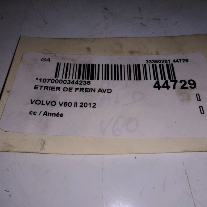 Etrier de frein avant droit occasion VOLVO V60 II 3