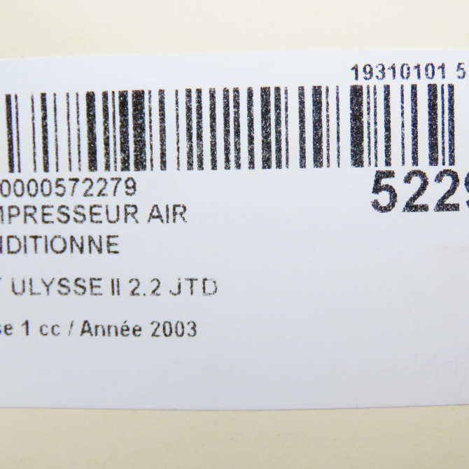 Compresseur air conditionne occasion FIAT ULYSSE II Phase 1 09-2002->06-2010 2.2 JTD 9639109580 8