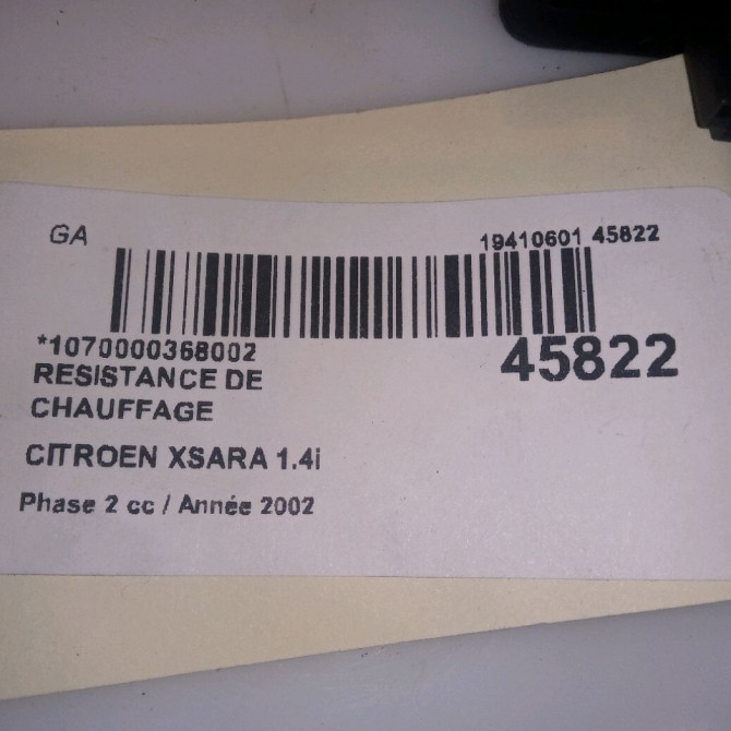 Resistance de chauffage occasion CITROEN XSARA Phase 2 09-2000->12-2005 1.4i 6450FL 4