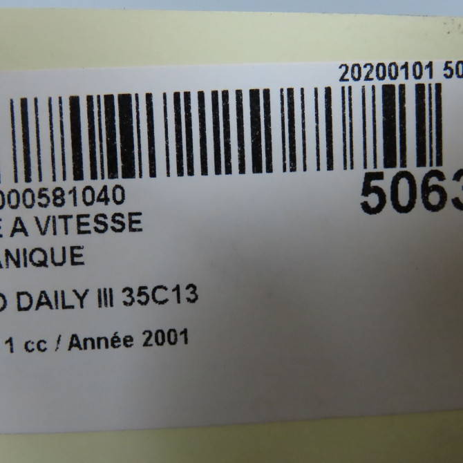 Boîte à vitesse mecanique occasion IVECO DAILY III Phase 1 05-1999->04-2006 35C13 7
