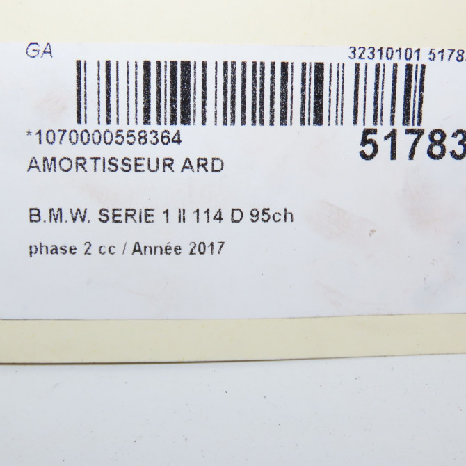 Amortisseur arrière droit occasion B.M.W. SERIE 1 II phase 2 03-2015->... 114 D 95ch 33526883839 3