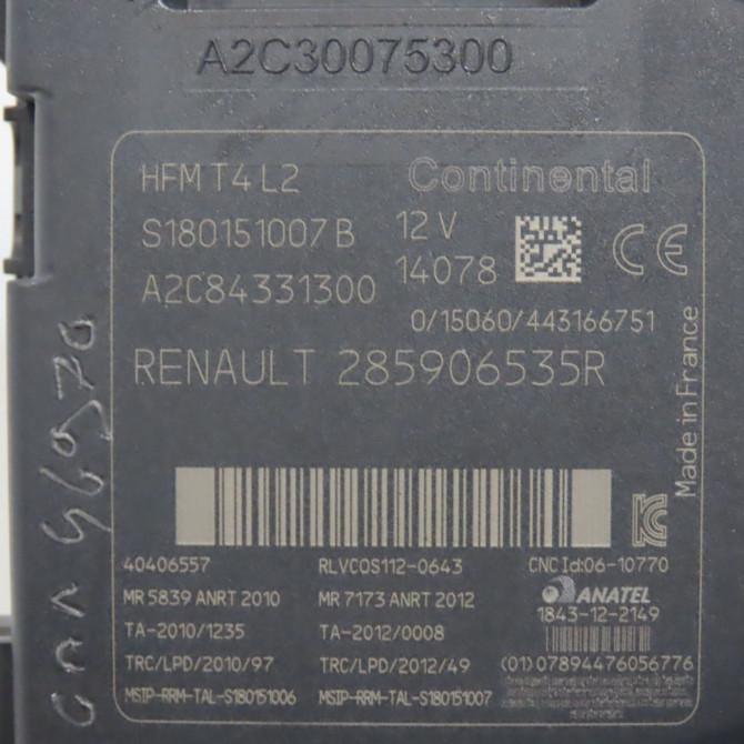 Lecteur de carte occasion RENAULT CLIO IV Phase 1 07-2012->... 0.9 TCE 90ch 285902598R 4