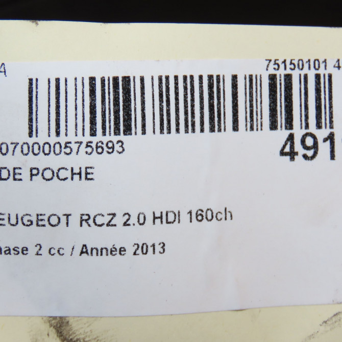 Vide poche occasion PEUGEOT RCZ Phase 2 09-2012->... 2.0 HDI 160ch 8226WV 7