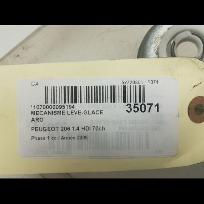 Mecanisme leve-glace arrière gauche occasion PEUGEOT 206 Phase 1 09-1998->03-2009 1.4 HDI 70ch 922351 3