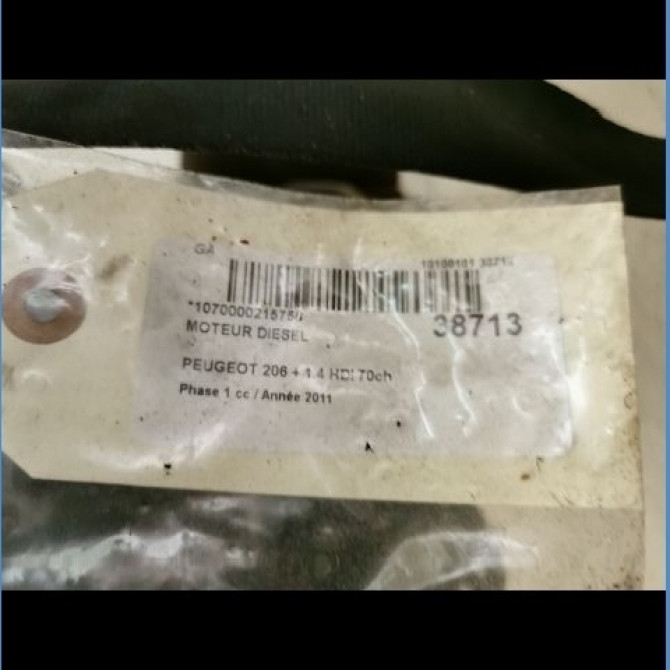 Moteur diesel occasion PEUGEOT 206 + Phase 1 03-2009->05-2013 1.4 HDI 70ch 135RP 6
