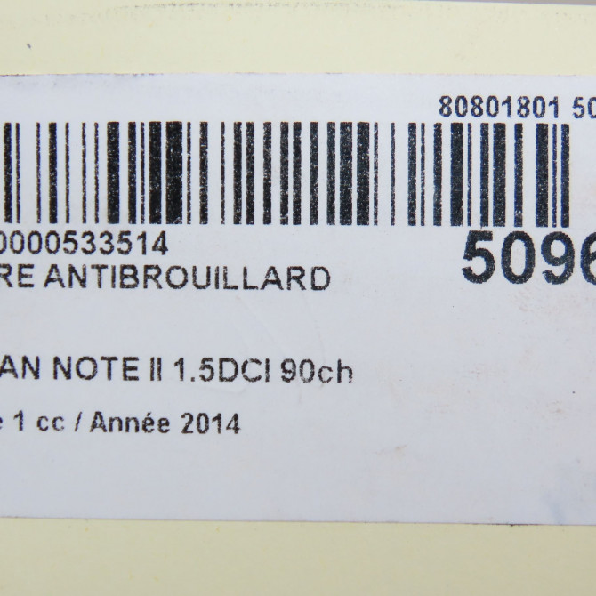 Phare antibrouillard avant gauche occasion NISSAN NOTE II Phase 1 09-2013->... 1.5DCI 90ch 4