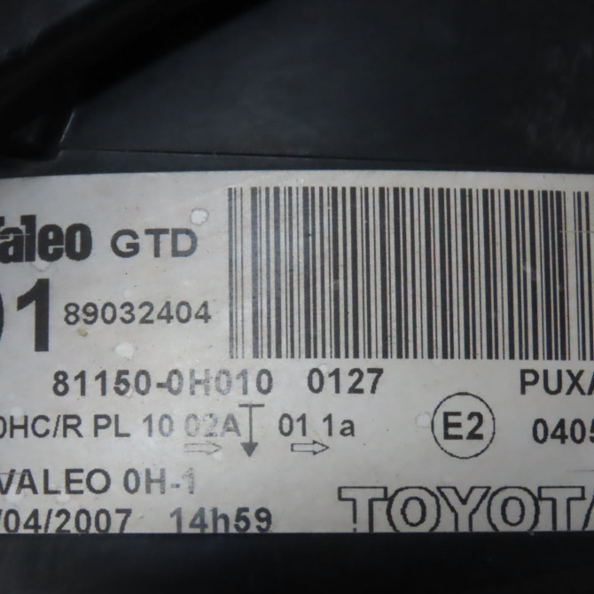 Phare gauche occasion TOYOTA AYGO I 811700H011 3
