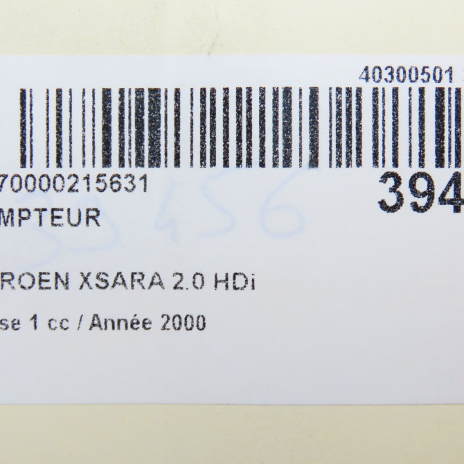 Compteur occasion CITROEN XSARA Phase 1 02-1998->09-2000 2.0 HDi 90ch 6104QK 7