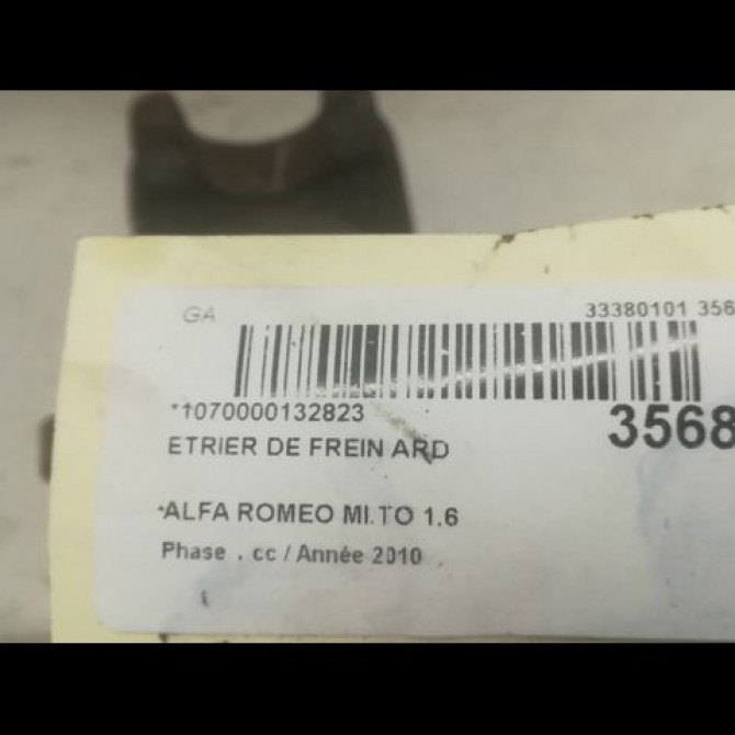 Etrier de frein arrière droit occasion ALFA ROMEO MI.TO MI.TO Phase 1 2008-09-01->2016-12-31 1.6 JTDm 120ch 77365745 3