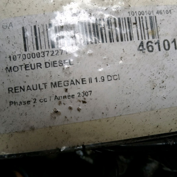 Moteur diesel occasion RENAULT MEGANE II Phase 2 01-2006->06-2009 1.9 DCI 130ch 7701477651 6