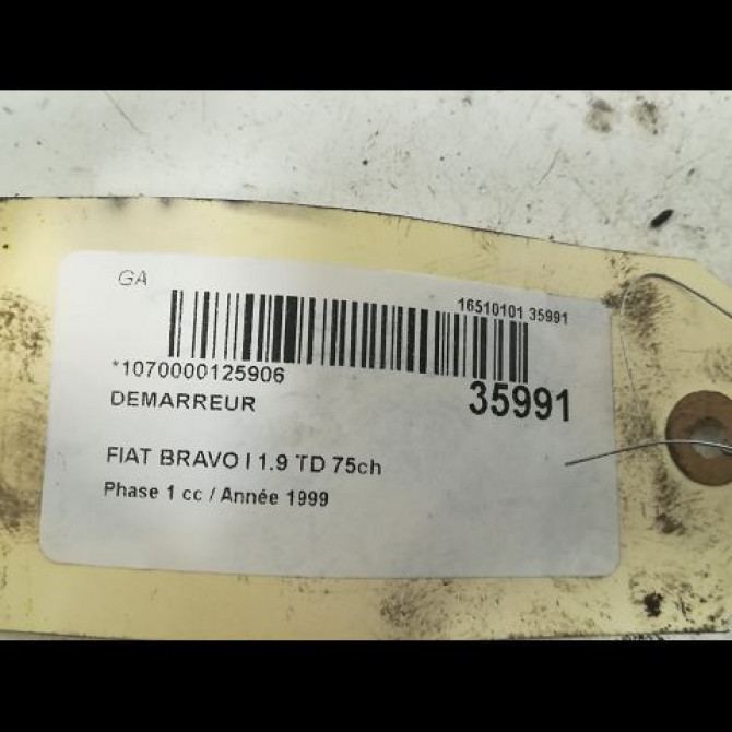 Démarreur occasion FIAT BRAVO I Phase 1 09-1995->12-2001 1.9 TD 75ch 51832954 3