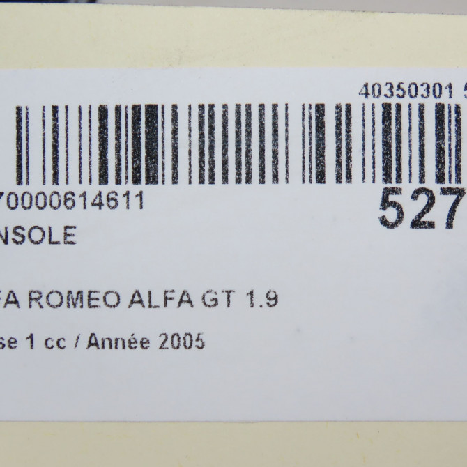 Console occasion ALFA ROMEO ALFA GT Phase 1 03-2004->12-2010 1.9 JTDm 150ch 71752606 7