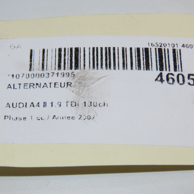 Alternateur occasion AUDI A4 II Phase 1 01-2001->11-2004 1.9 TDi 130ch 28903029QX 7
