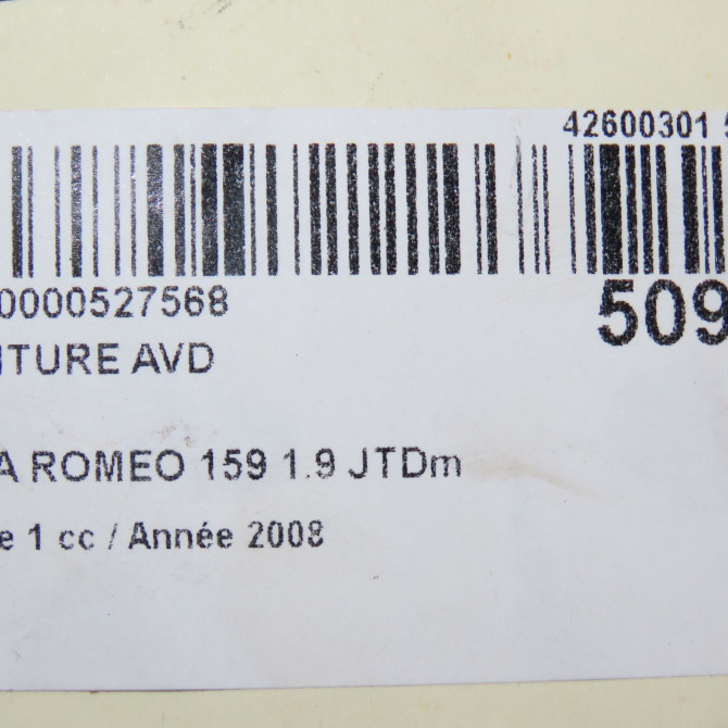 Ceinture avant droite occasion ALFA ROMEO 159 Phase 1 09-2005->05-2013 1.9 JTDm 120ch 156079085 5