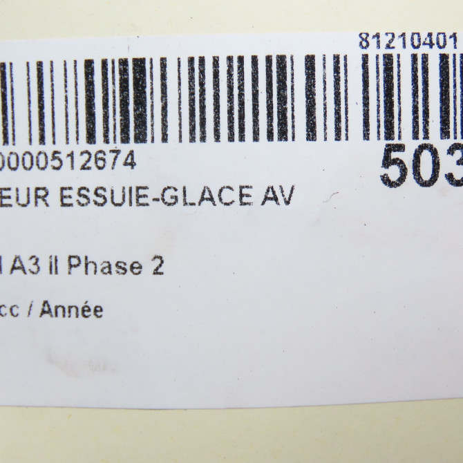 Moteur essuie-glace avant occasion AUDI A3 II Phase 2 06-2008->07-2012 8P1955023L 7