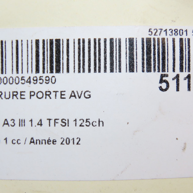 Serrure porte avg occasion  8X1837015B 6