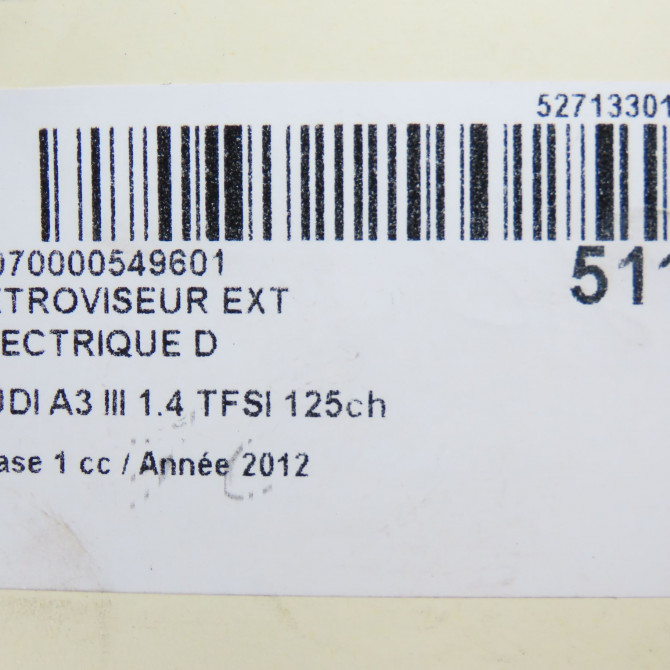 Retroviseur exterieur electrique droit occasion  8V1857410T9B9 6