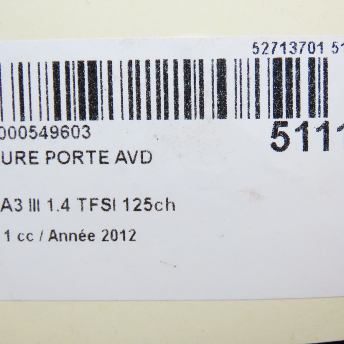 Serrure porte avd occasion  8X1837016B 6