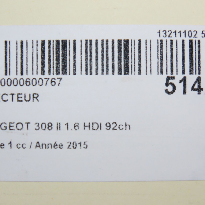 Injecteur occasion PEUGEOT 308 II 308 II Phase 1 2013-06-01->2017-08-31 1.6 HDI 92ch 5