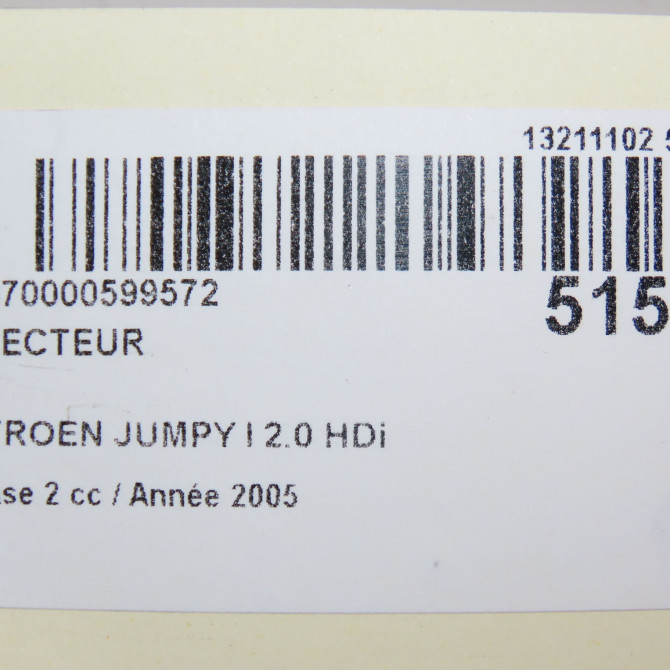 Injecteur occasion CITROEN JUMPY I Phase 2 01-2004->12-2006 2.0 HDi 95ch 5