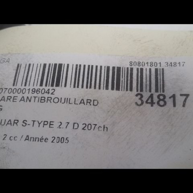 Phare antibrouillard avant gauche occasion JAGUAR S-TYPE Phase 2 01-2002->12-2007 2.7 D 207ch XR837532 3