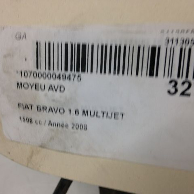 Moyeu avd occasion FIAT BRAVO II BRAVO II Phase 1 2007-03-01->2011-12-31 1.6 DT MULTIJET 16v 105ch 92403013 5