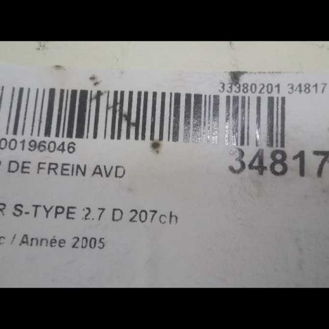 Etrier de frein avant droit occasion JAGUAR S-TYPE Phase 2 01-2002->12-2007 2.7 D 207ch C2C12070 3