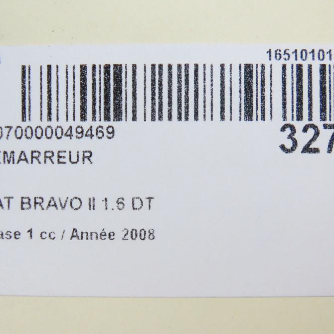 Démarreur occasion FIAT BRAVO II BRAVO II Phase 1 2007-03-01->2011-12-31 1.6 DT MULTIJET 16v 105ch 51832954 7