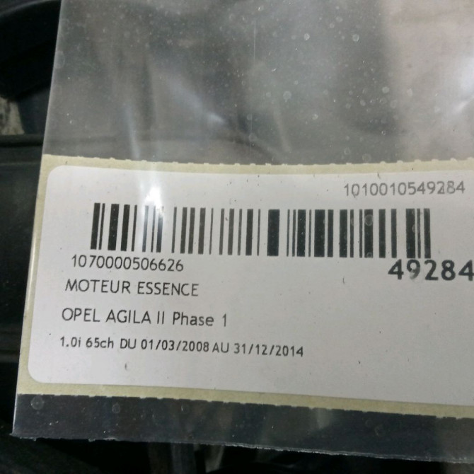 Moteur essence occasion OPEL AGILA II Phase 1 03-2008->12-2014 1.0i 65ch 93197251 6