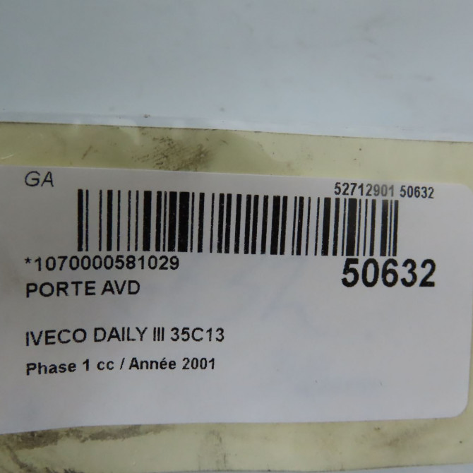 Porte avant droite occasion IVECO DAILY III Phase 1 05-1999->04-2006 35C13 7