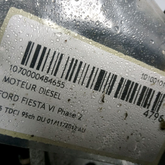 Moteur diesel occasion FORD FIESTA VI Phase 2 11-2012->... 1.5 TDCI 95ch 1853559 5