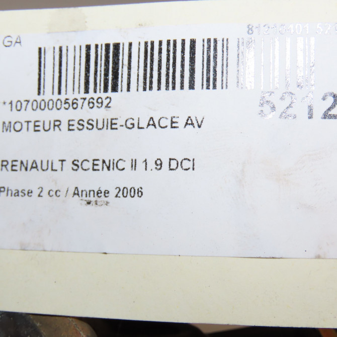 Moteur essuie-glace avant occasion RENAULT SCENIC II Phase 2 09-2006->04-2009 1.9 DCI 130ch 7701056003 5