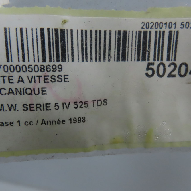 Boîte à vitesse mecanique occasion B.M.W. SERIE 5 IV Phase 1 12-1995->07-2000 525 TDS 23001434452 6