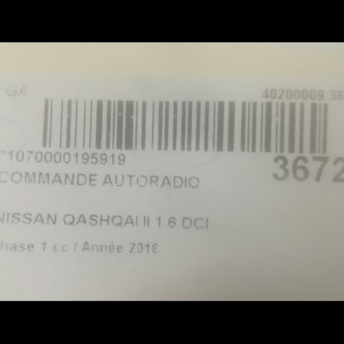 Commande autoradio occasion NISSAN QASHQAI II Phase 1 02-2014->... 1.6 DCI 130ch 3