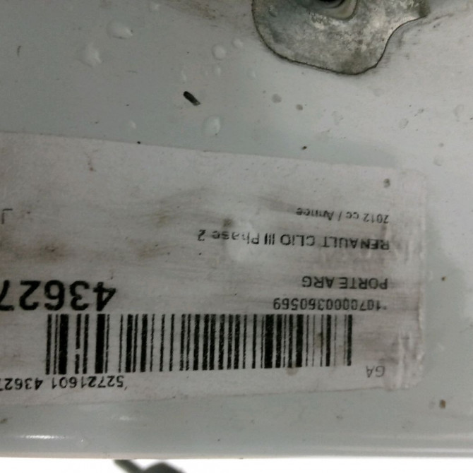 Porte arrière gauche occasion RENAULT CLIO III Phase 2 03-2009->12-2014 7751478293 4