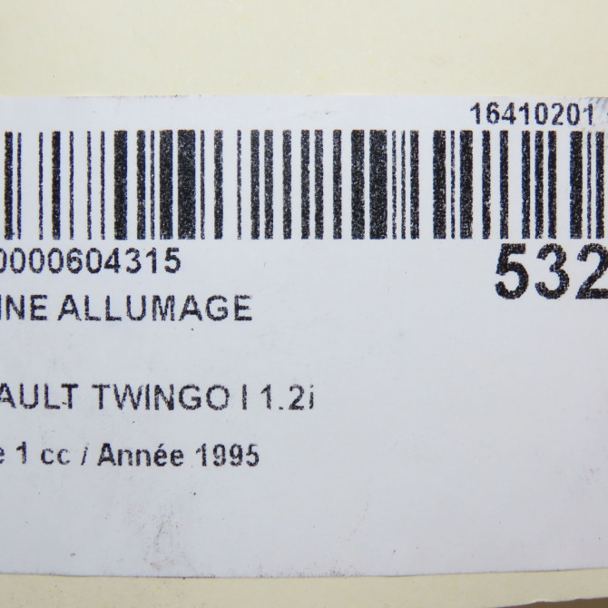 Bobine allumage occasion RENAULT TWINGO I Phase 1 04-1993->08-1998 1.2i 55ch 7700749450 5