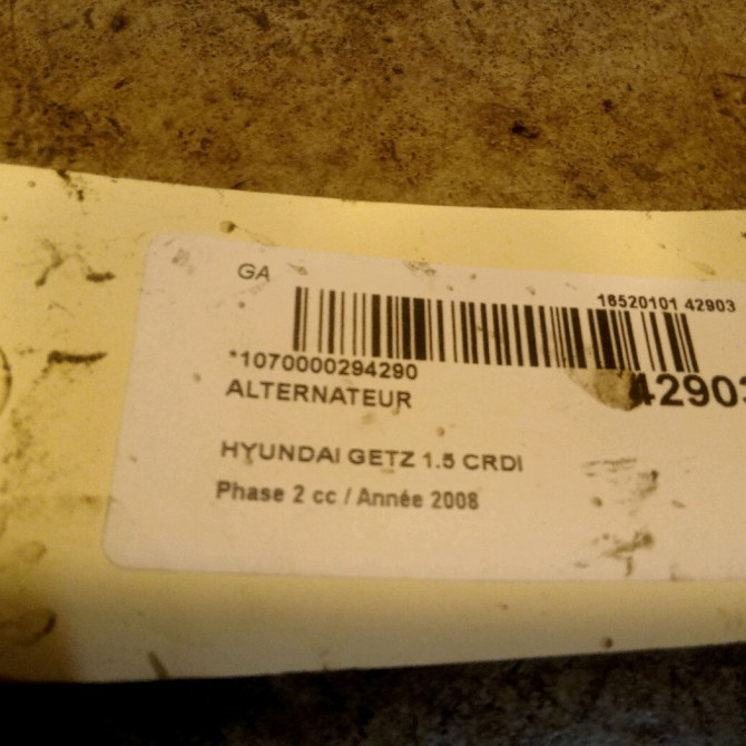 Alternateur occasion HYUNDAI GETZ Phase 2 11-2005->10-2010 1.5 CRDI 88ch 373002A010 6