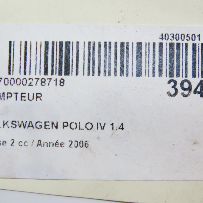 Compteur occasion VOLKSWAGEN POLO IV Phase 2 05-2005->09-2009 1.4 TDI 70ch 6Q0920843XZ06 8