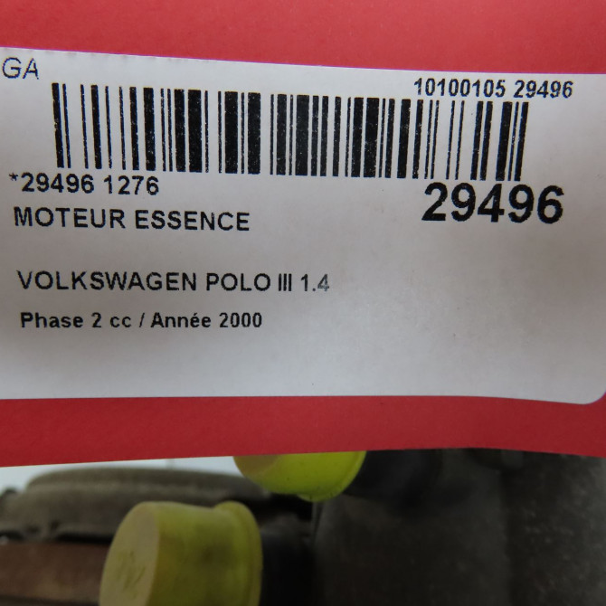 Moteur essence occasion VOLKSWAGEN POLO III Phase 2 11-1999->12-2001 1.4 30100098QX 6
