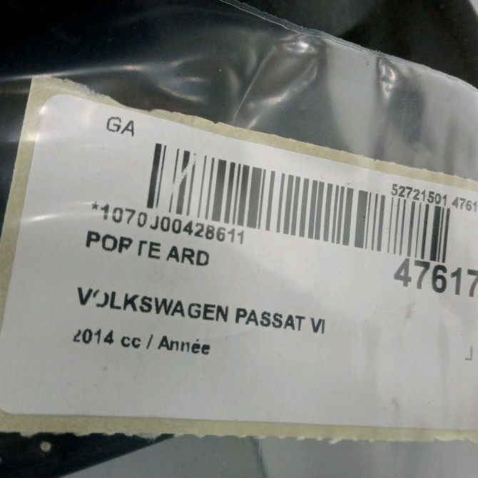 Porte arrière droite occasion VOLKSWAGEN PASSAT VI Phase 1 CC 11-2011->12-2017 3C8833056E 3